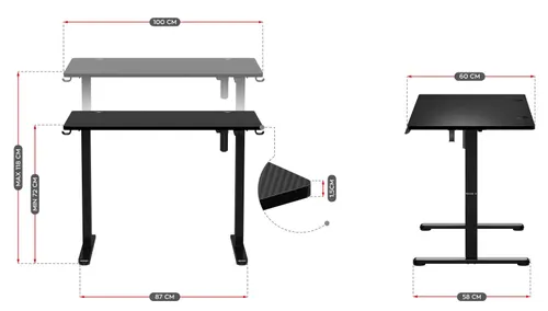 Biurko gamingowe HUZARO Hero 7.9 Czarny