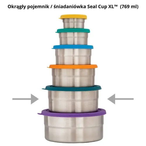 Okrągły pojemnik / śniadaniówka ECOlunchbox Seal Cup XL™ 769 ml - dark teal