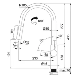 Bateria FRANKE Pescara Slide-In 115.0538.940 Chrom