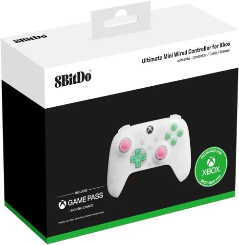 Pad 8BitDo Ultimate Mini Wired Controller do Xbox, PC Przewodowy Biały