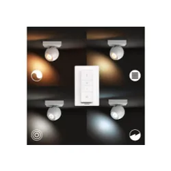 Oświetlenie punktowe Philips Hue White Ambiance Buckram 929003048601 Biały