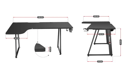 Biurko Huzaro Hero 7.7 160cm Czarny