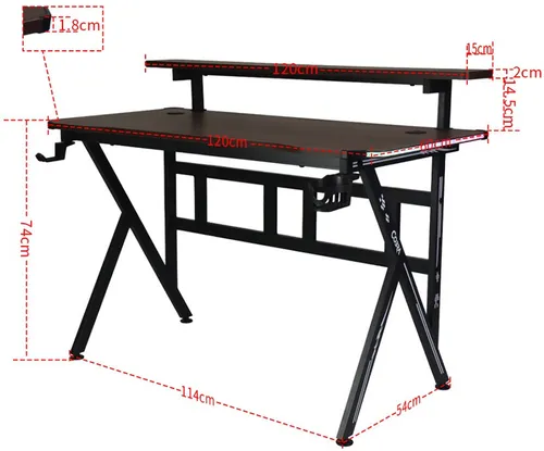 Biurko gamingowe COBRA CRF4012 RGB Brązowy