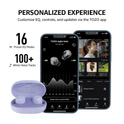 Słuchawki bezprzewodowe Tozo Agile Solo Dokanałowe Bluetooth 5.3 Fioletowy