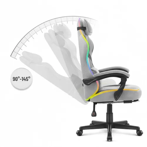 Fotel gamingowy CABRO C502 LED Szary