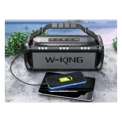 Głośnik mobilny W-KING D8 Czarno-srebrny