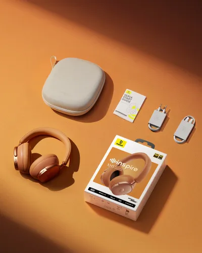 Słuchawki bezprzewodowe Baseus Inspire XH1 ANC Technologia Sound by Bose Nauszne Bluetooth 6.0 Gwiezdny Żar