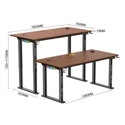 Biurko gamingowe COBRA Electra S CRF1623ELBNRGB Brązowy