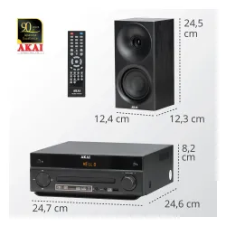 Wieża AKAI AM-301B Bluetooth Radio FM Czarny