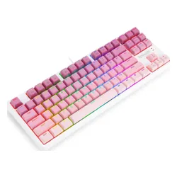 Klawiatura mechaniczna Redragon K645 RGB Brown Switch Biało-różowy