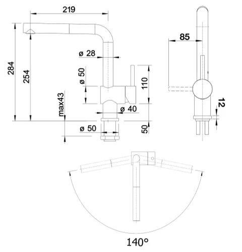 Bateria BLANCO Linus-S-F 514023 Chrom