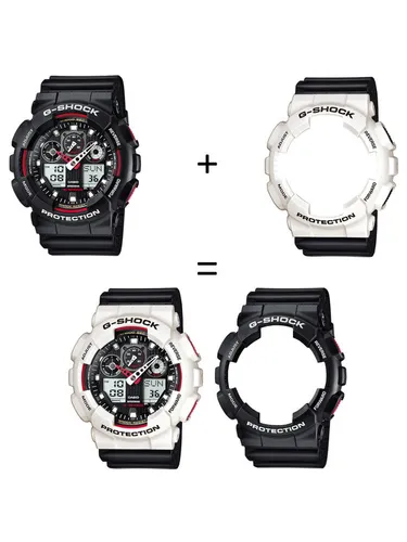 Casio Zegarek SET GA-100-1A4ER + BEZEL 10395292 + PASEK 10347688