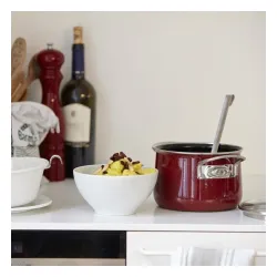 RIESS Nouvelle Rosso 6,5 l - garnek emaliowany z pokrywką