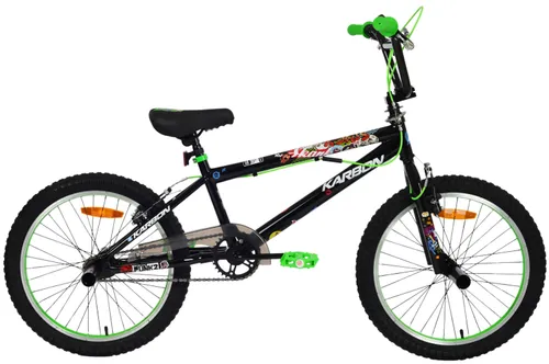 Rower dziecięcy KARBON Stickerboomb BMX 20 Czarno-zielony