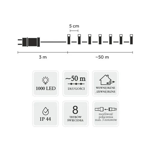 Lampki choinkowe LED EXTRALINK 9638 50 m