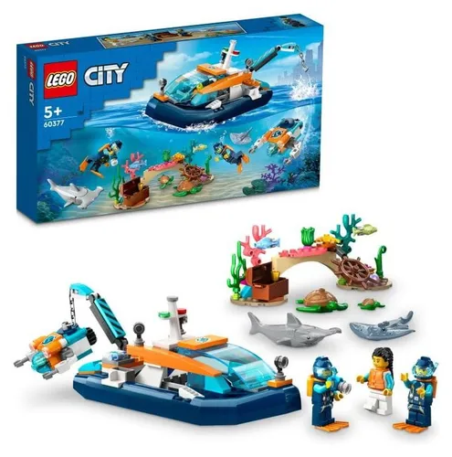 LEGO City 60377 лодка для дайвинга исследователя