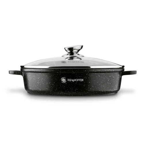 Patelnia głęboka z krótkimi uchwytami KONIGHOFFER Pollo Black 28 cm