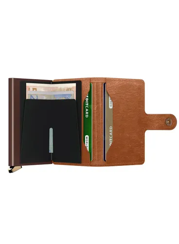 Кошелек Secrid Premium RFID Miniwallet Emboss Lines - коньяк