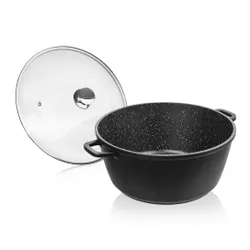 Garnek Granitowy z Pokrywką Gotowania Duszenia Pieczenia 32 cm 9,7L Grande