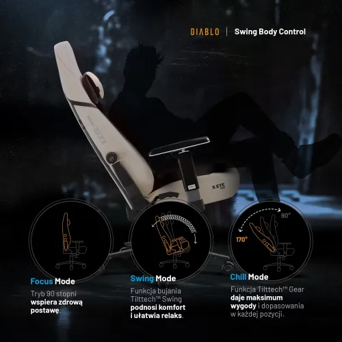 Fotel Diablo Chairs X.Eye Prime, Normal Size, Desert Storm Gamingowy do 140kg Beżowy