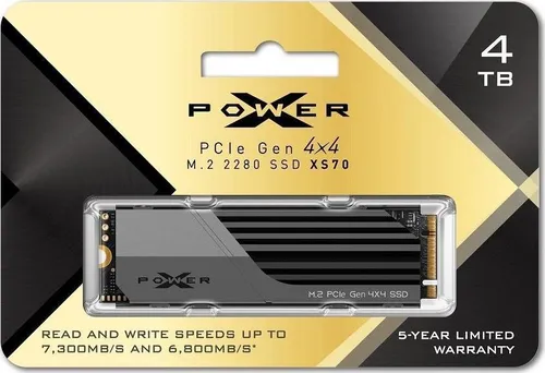 Silicon Power XS70 4TB M. 2 2280 PCI-E x4 Gen4 NVMe SSD (SP04KGBP44XS7005)