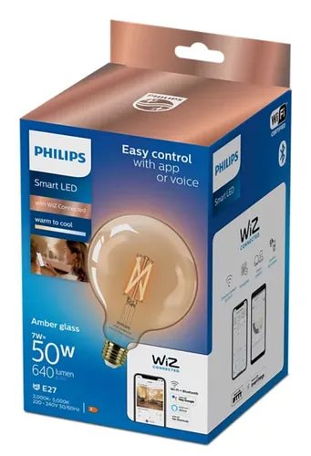 Inteligentna żarówka LED PHILIPS WFB G125 920-50 AMB 1PF 6 7W E27 Wi-Fi