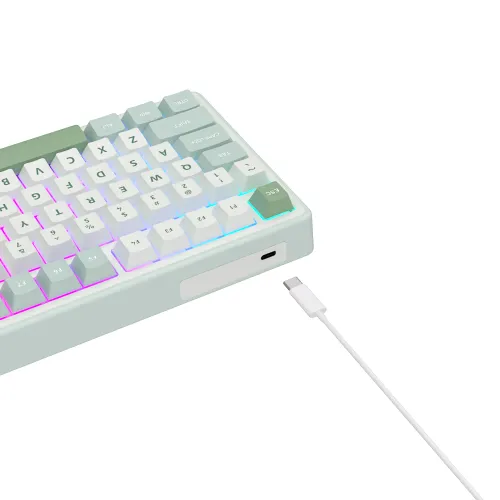 Klawiatura mechaniczna Royal Kludge RK-R75 Sky Cyan Brown Switch Biało-Błękitny