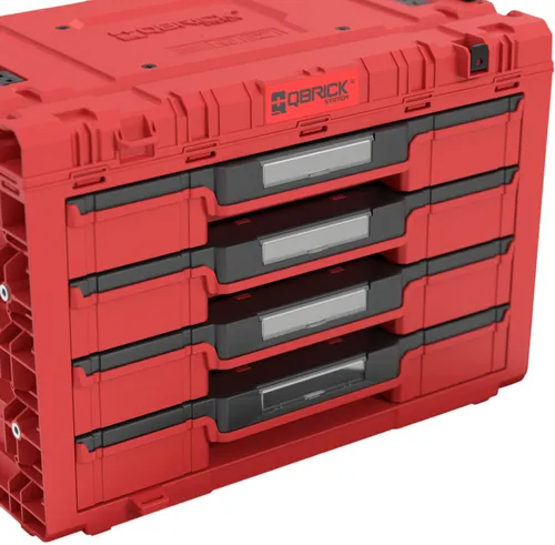 Skrzynka narzędziowa QBRICK System Prime Drawer 4 Toolbox Expert Red Ultra HD Custom