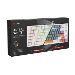 Klawiatura magnetyczna Savio ASTRAL Outemu White Jade 3 kolory keycapów Biały