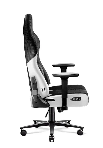 Fotel Diablo Chairs X-Player 2.0 Normal Size Gamingowy do 160kg Skóra ECO Tkanina Czarno-biały