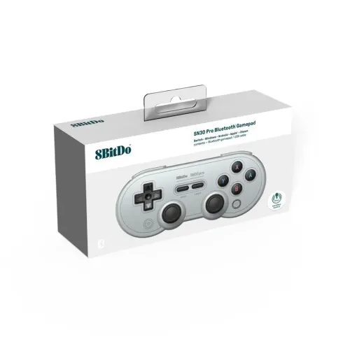 Pad 8BitDo SN30 Pro Bluetooth Hall Effect do PC, Nintendo Switch, Android, iOS Bezprzewodowy Gray