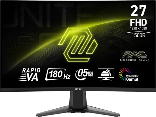 Monitor MSI MAG 27C6F 27" 1920x1080px 180Hz 0.5 ms [GTG] Curved