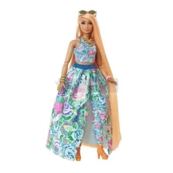 Lalka Barbie Extra Moda Fancy sukienka w kwiaty HHN14