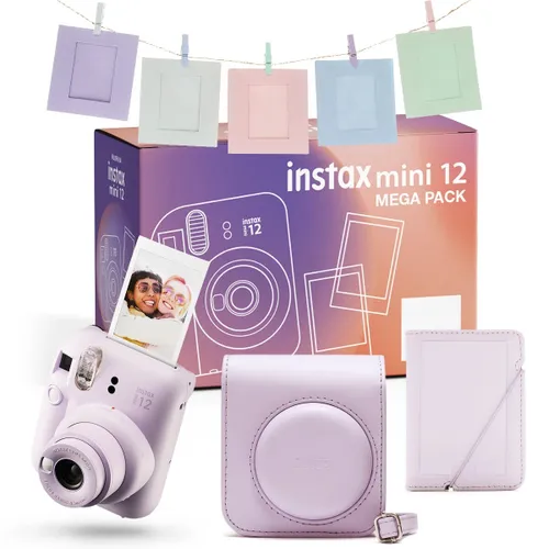 Aparat FUJIFILM Instax Mini 12 Fioletowy Pokrowiec + Album + Ramki + Sznurek + Klamerki