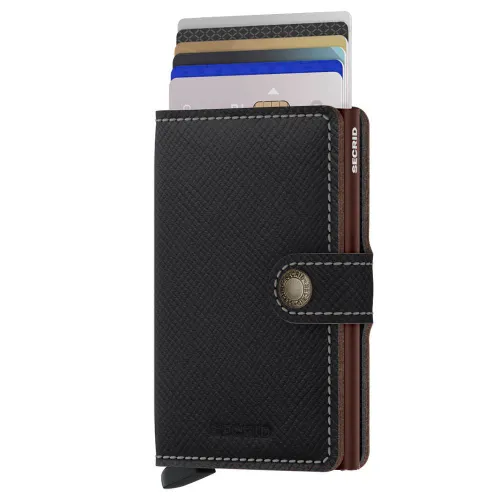 RFID Miniwallet Gizli Saffiano-brown Kılıflı Cüzdan