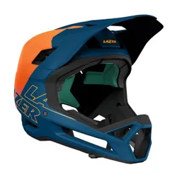Kask rowerowy LAZER Cage KinetiCore Pomarańczowo-niebieski mat MTB (rozmiar L)