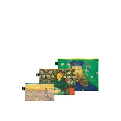 Trzy kosmetyczki z recyklingu Loqi Vincent van Gogh - Portrait of Joseph Roulin / Portrait of Madame Roulin / The Sower