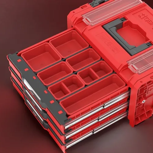 Skrzynka narzędziowa QBRICK System Pro Drawer 3 Toolbox 2.0 Profi Expert Red Ultra HD Custom