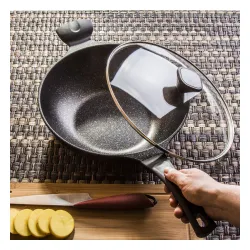 Patelnia / Wok nieprzywierający z pokrywką KONIGHOFFER KENJI CZARNY 30 cm