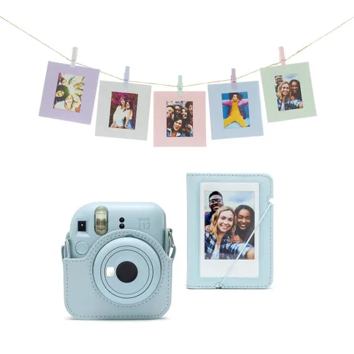 Aparat FUJIFILM Instax Mini 12 Niebieski Pokrowiec + Album + Ramki + Sznurek + Klamerki