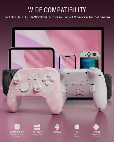 Adapter FUNLAB Firefly Pro Controller - Cat Paw do Nintendo Switch / Switch 2 Bezprzewodowy
