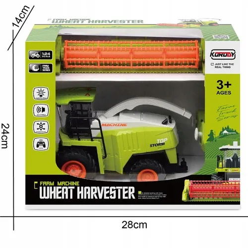 Zdalnie sterowany kombajn COIL RC zabawka na pilota światło dźwięk skala 1:24
