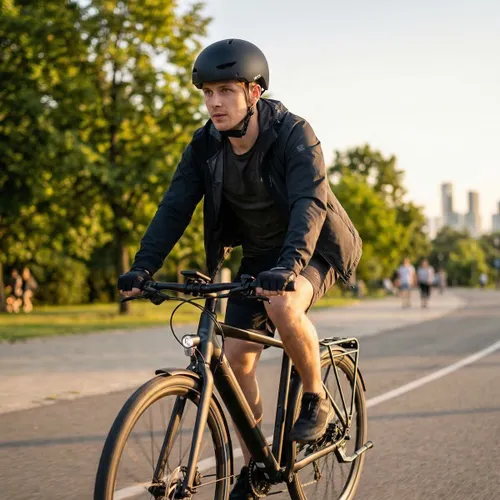 Kask rowerowy VAYOX Street VA0423BMM Czarny Miejski z lampką (rozmiar M)