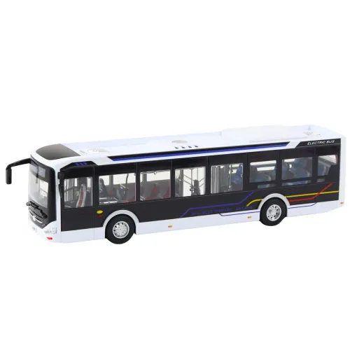 Autobus Miejski Interaktywny Metalowy 1:42 Światła Dźwięk Otwierane Elementy
