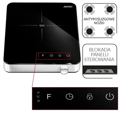 Kuchenka nastawna MPM MKE-15 B6 Biało-czarny