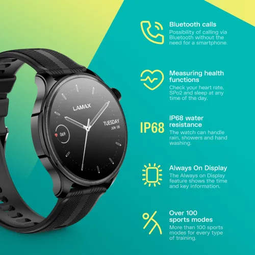 Smartwatch LAMAX Prism AMOLED Czarny