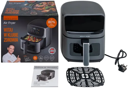 Air Fryer Frytkownica beztłuszczowa GÖTZE & JENSEN AF300T 4.5l z okienkiem do obserwacji postępów gotowania