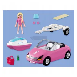 PLAYMOBIL x BARBIE 72123 Kabriolet ze skuterem, zestaw dla dzieci +4 lata