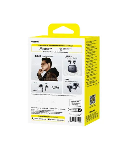 Słuchawki bezprzewodowe Baseus Bass BP1 Pro ANC Dokanałowe Bluetooth 6.0 Czarny
