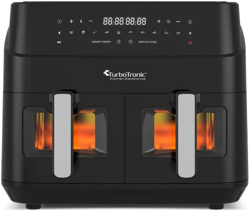 Air Fryer Frytkownica beztłuszczowa TURBOTRONIC TT-DAF6W Czarny 9l z podwójnym koszem
